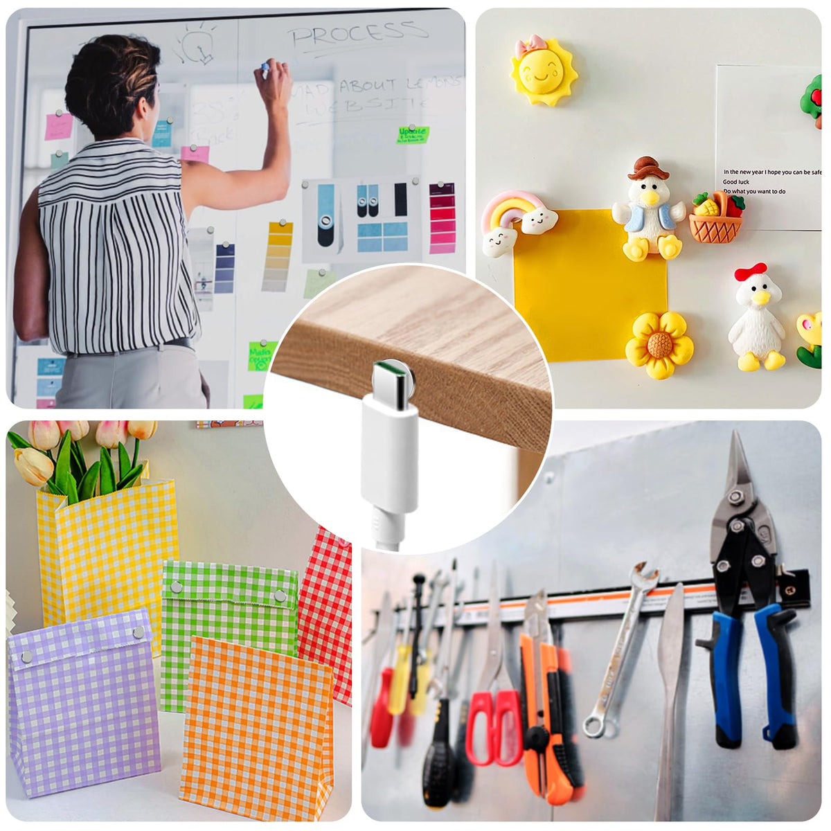 Jewan 100 Stück Neodym Magnete Extra Stark, 8x1mm Mini Magnete Selbstklebend Stark, Klebemagnete Selbstklebend Magneten Klein für Whiteboard, Kühlschrank, Fotos, Basteln