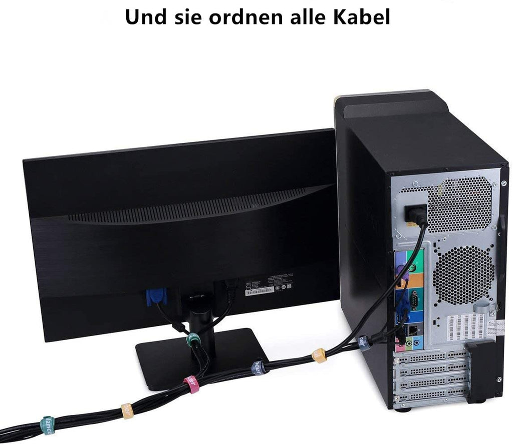 Trilancer Wiederverwendbare Kabelbinder mit Klett, 20cm 50 Stück (Bunt)