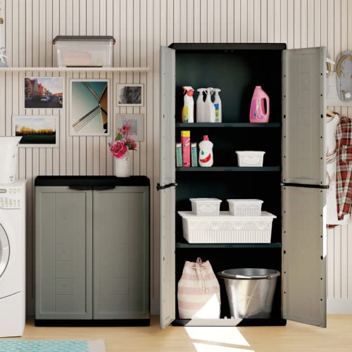 Kis Kunststoffschrank "Jolly" niedrig, 1 Stück, dunkelgrau/schwarz, 9733000 0444 01