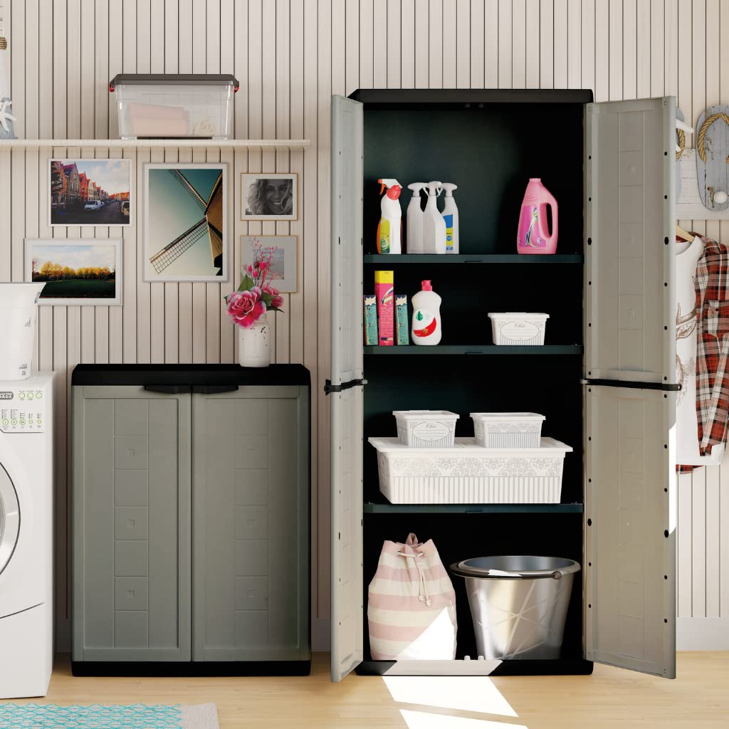 Kis Kunststoffschrank "Jolly" niedrig, 1 Stück, dunkelgrau/schwarz, 9733000 0444 01