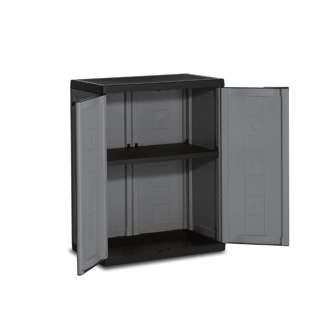 Kis Kunststoffschrank "Jolly" niedrig, 1 Stück, dunkelgrau/schwarz, 9733000 0444 01