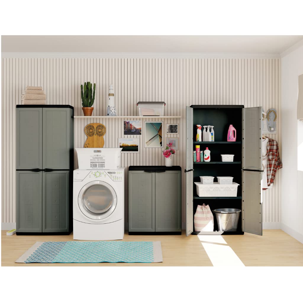 Kis Kunststoffschrank "Jolly" niedrig, 1 Stück, dunkelgrau/schwarz, 9733000 0444 01
