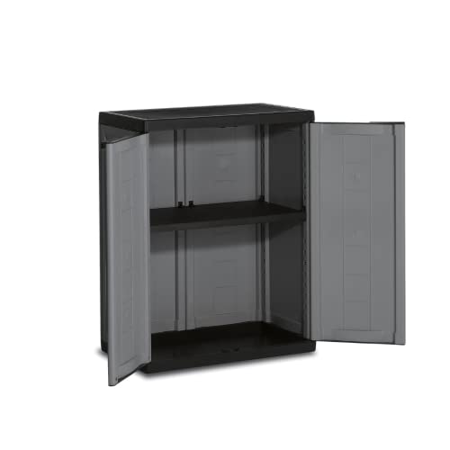 Kis Kunststoffschrank "Jolly" niedrig, 1 Stück, dunkelgrau/schwarz, 9733000 0444 01