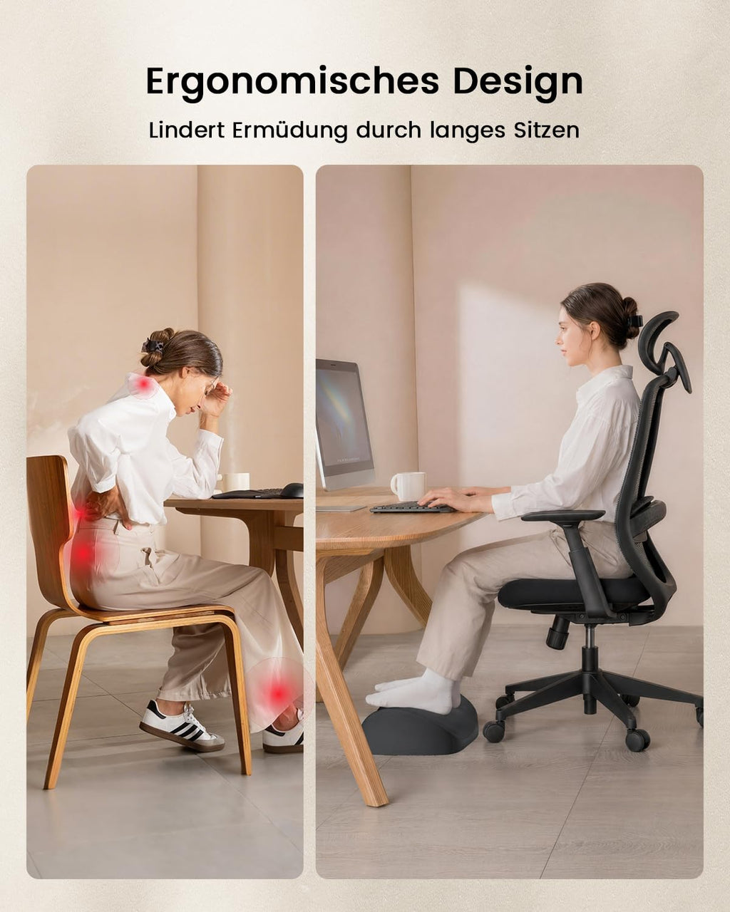 ProtoArc Fussstütze Unterm Schreibtisch Ergonomische mit Massagenoppen