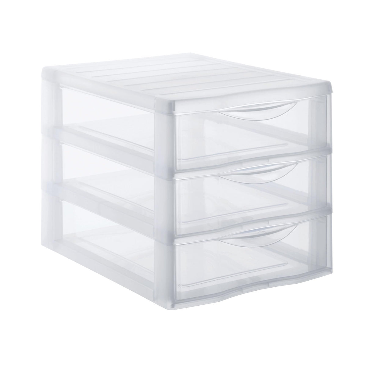 SUNDIS Orgamix, schubladenbox aus Kunststoff, 3 transparente Schubladen für A4-Papier, Höhe 25,5 cm, stapelbar, ideal für Schreibtisch, Unterricht, Dokumente, Zubehör