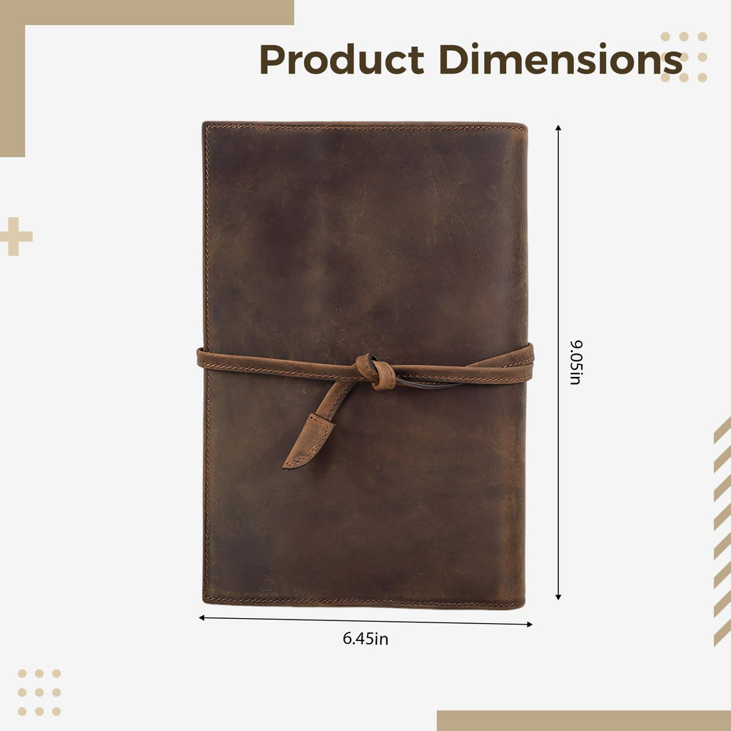 Notizbuchhülle aus Echtleder, A5 Leder Journal Cover für Damen und Herren, Retro Nachfüllhülle mit mehreren Taschen und Organizer, für Business, Büro und Reise, Kaffeebraun