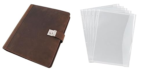 ALASSIO 31515 Leder Ringbuchmappe A4, Ringmappe 36 × 28 × 4,5 cm, Braun