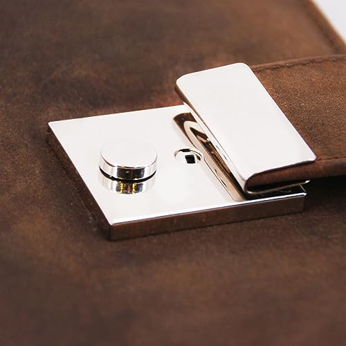 ALASSIO 31515 Leder Ringbuchmappe A4, Ringmappe 36 × 28 × 4,5 cm, Braun