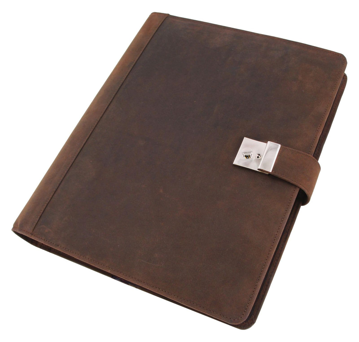 ALASSIO 31515 Leder Ringbuchmappe A4, Ringmappe 36 × 28 × 4,5 cm, Braun