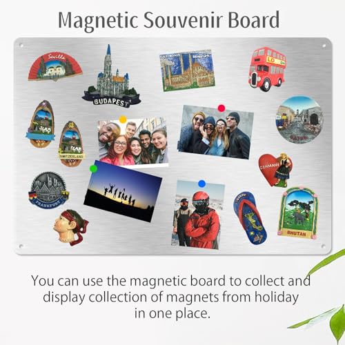 ALANGDUO 2 Stück Magnettafel Magnetboard, 42 x 30 cm Metall Magnettafel Magnetwand, Pinnwand Magnetisch, Magnetische Metalltafel für Notizen und Fotos, Magnetwand Kreidetafel für küche, Silber