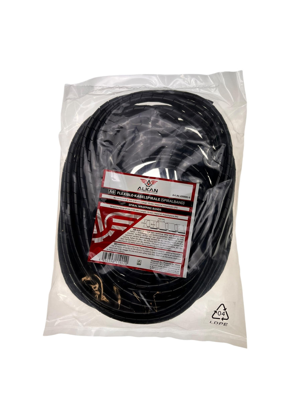 Alkan Kabelspirale schwarz Bündelbereich Ø 6-60 mm 10 m