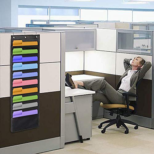 Taschenformat, Zeitschriftenhalter, Wandhalterung, Zeitschriftenaufbewahrung, Oxford-Stoff, Schreibtisch-Halterung für Büro, Schule oder Zuhause, 20 Taschen