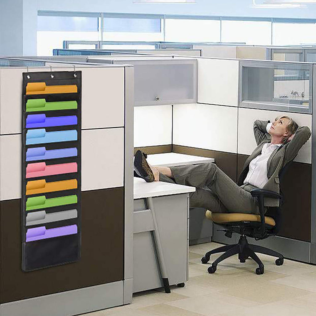 Taschenformat, Zeitschriftenhalter, Wandhalterung, Zeitschriftenaufbewahrung, Oxford-Stoff, Schreibtisch-Halterung für Büro, Schule oder Zuhause, 20 Taschen