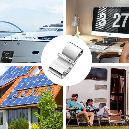 Solarkabel Kabelclips, Solarpanel Kabelklemmen, Anhänger Drahtclips, Edelstahl Solar PV Klemmen für Kabel Management 30 Stück, 22,5 mm