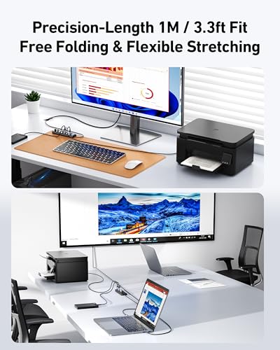 BENFEI 7-Port USB 3.0 Hub, Ultraflacher tragbarer USB-Splitter mit 1m Kabel – für MacBook Pro/Air, Mac Pro, Mac mini, iMac, Surface Pro, XPS, PC, USB-Stick, mobiler Festplatte (ohne Ladefunktion)