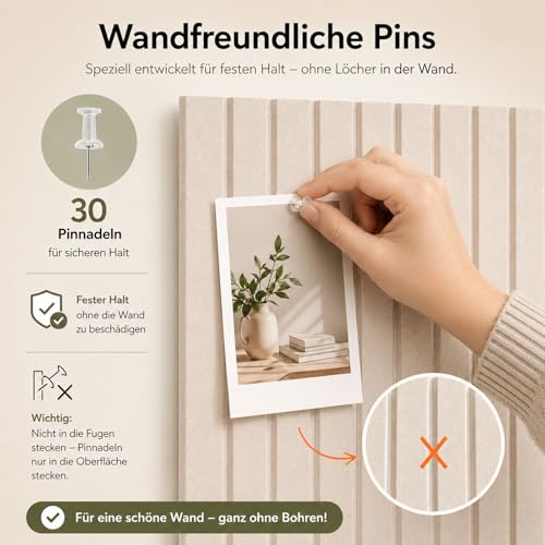 Filz Pinnwand 90 x 60 cm, 6er Set Beige