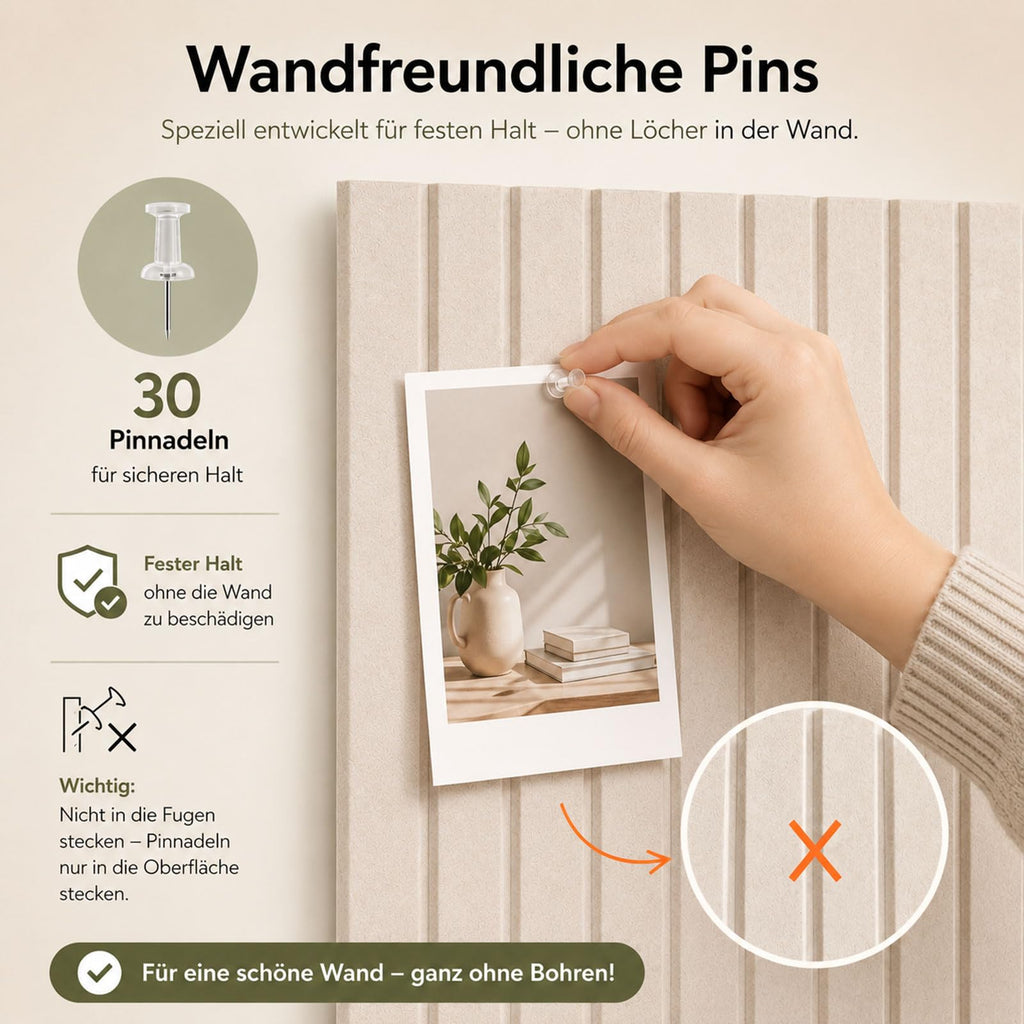 Filz Pinnwand 90 x 60 cm, 6er Set Beige