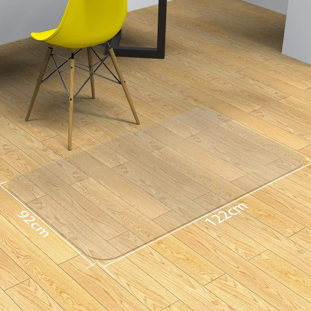 NATRKE Bodenschutzmatte Transparent, Größ 122x92cm Bürostuhlunterlage Drehstuhl Stuhlmatte, Schreibtischstuhlmatte für Harter Boden Parkett Bodenmatte, PVC Bodenunterlage Laminat, Parkett