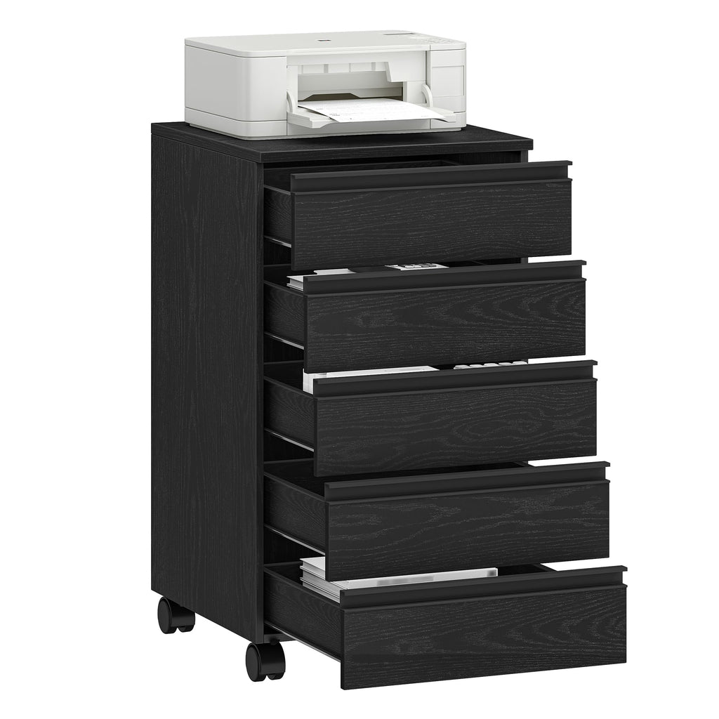 Hzuaneri Rollcontainer 40x40x70cm 5 Schubladen schwarz