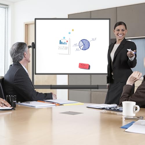 VIZ-PRO Drehbares Mobiles Whiteboard 120 x 90 cm, Doppelseitig Magnetisch