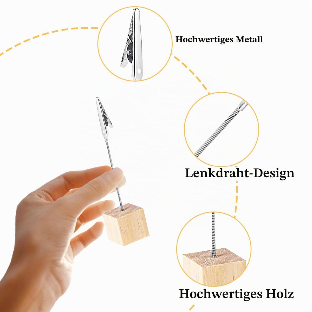 Fotohalter 20pcs, Fotoständer, Fotoaufsteller, Fotohalter mit Klammern, Memo Clip Halter, Notizhalter für Büro Hochzeits Party Hausdekoration Geschäften Restaurants Anzeige Tischnummern Preiskarten