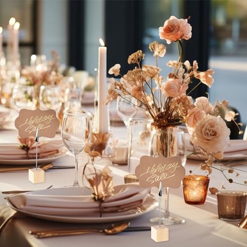 Fotohalter 20pcs, Fotoständer, Fotoaufsteller, Fotohalter mit Klammern, Memo Clip Halter, Notizhalter für Büro Hochzeits Party Hausdekoration Geschäften Restaurants Anzeige Tischnummern Preiskarten
