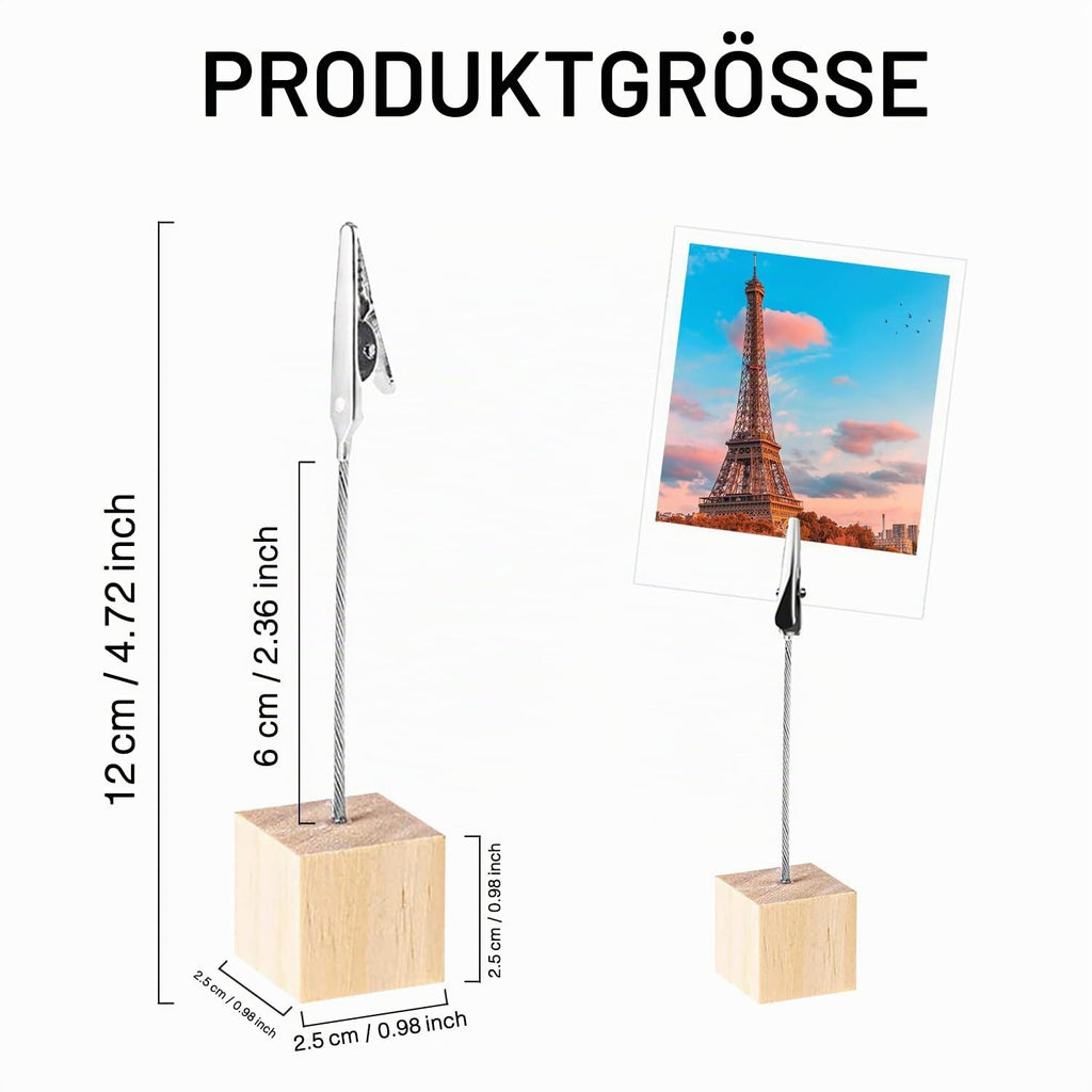 Fotohalter 20pcs, Fotoständer, Fotoaufsteller, Fotohalter mit Klammern, Memo Clip Halter, Notizhalter für Büro Hochzeits Party Hausdekoration Geschäften Restaurants Anzeige Tischnummern Preiskarten