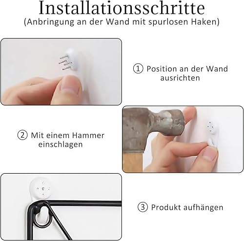 Wandregal Bücherregal Zeitschriftensammler Zeitschriftenhalter Wand für A4 Akten Post Metall Wandhalterung Zeitschriftenhalter, Zeitungshalter Wandkorb für Büro Wohnzimmer Zeitungsständer Schwarz