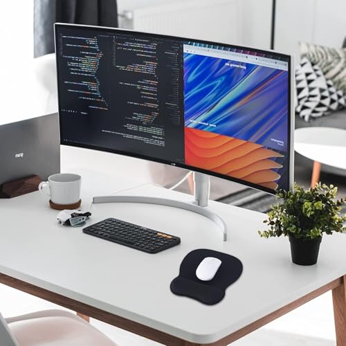 EooCoo Ergonomisches Mauspad mit Gelkissen, Mousepad Gaming, Schwarz