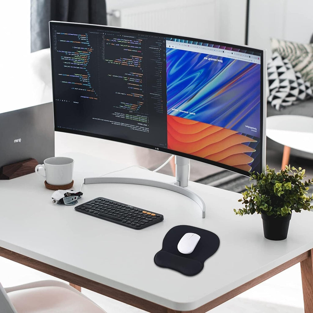 EooCoo Ergonomisches Mauspad mit Gelkissen, Mousepad Gaming, Schwarz