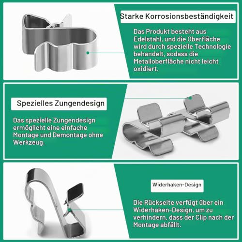 60 Solarkabel-Clips aus Edelstahl für PV-Kabel