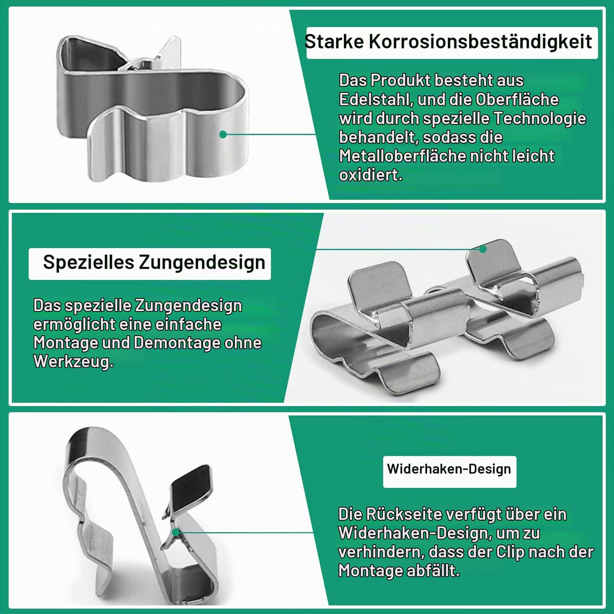 60 Solarkabel-Clips aus Edelstahl für PV-Kabel