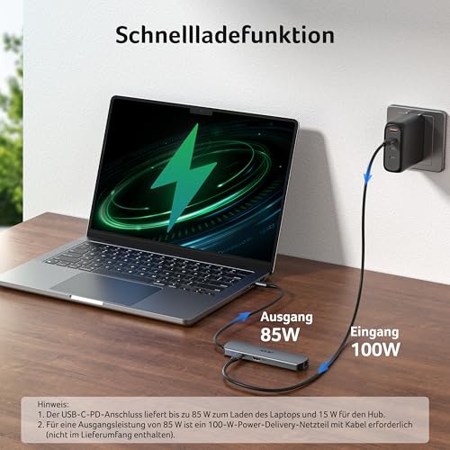 Acer USB C HUB Ethernet, mit 4K@60Hz HDMI, 1*USB-C+2*USB-A 5Gbps, 100W PD