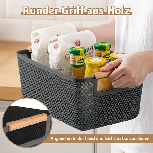 6 Stück Aufbewahrungsbox Schwarz, Aufbewahrungsboxen ohne Deckel
