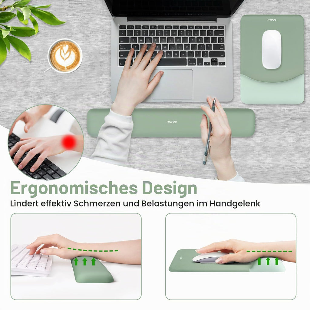 MOSISO Gaming Mauspad Tastatur Set, Desk Mat & Tastatur Handgelenkauflage