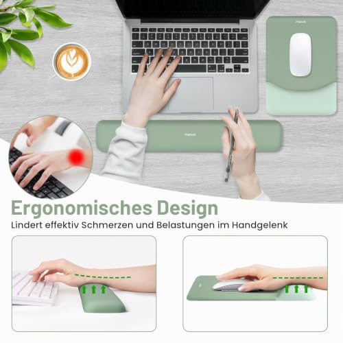 MOSISO Gaming Mauspad Tastatur Set, Desk Mat & Tastatur Handgelenkauflage