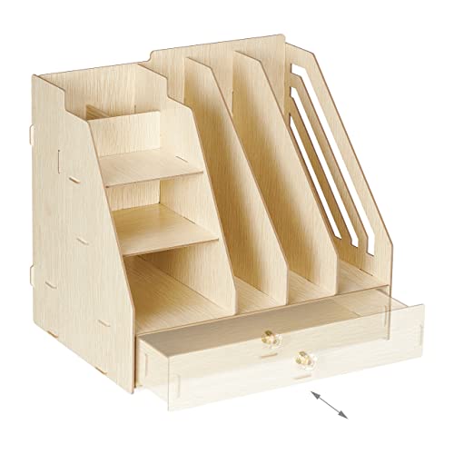 Relaxdays Schreibtisch-Organizer MDF, hellbraun