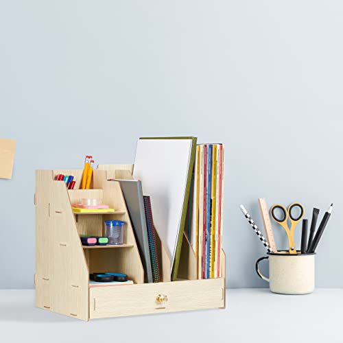 Relaxdays Schreibtisch-Organizer MDF, hellbraun