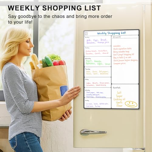 SURFOU Magnetisches Whiteboard für Kühlschrank, A3 Wochenplaner