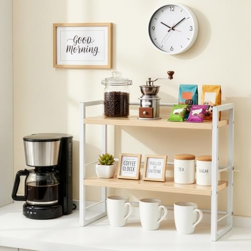 Holz Schreibtischregal Organizer Büro Schreibtisch Bücherregal Aufbewahrung Regal und Schrankdekoration Regal für den Schreibtisch und Kommode Bücherregal Zubehör Aufbewahrungsregal (Weiß)