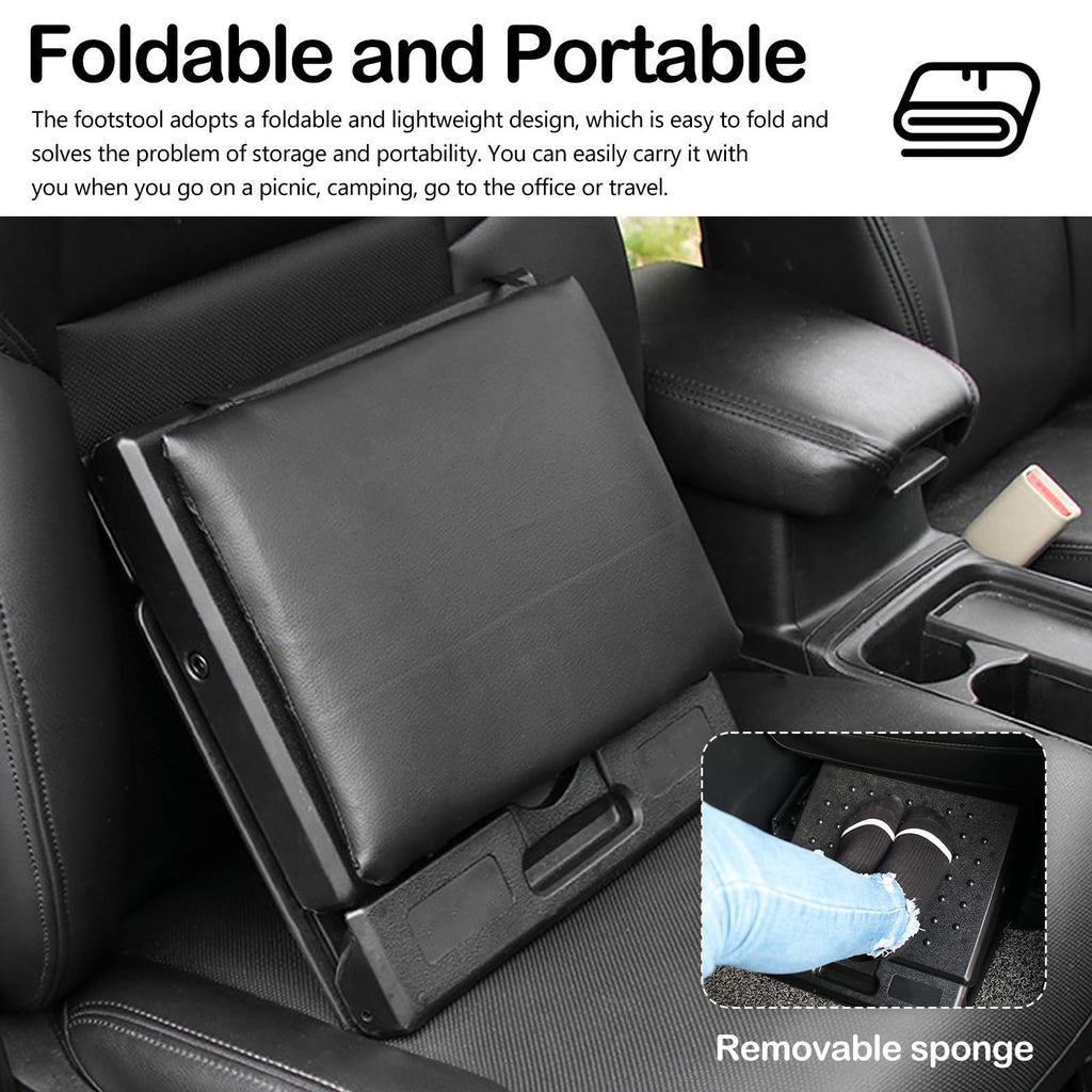 Fußstütze Schreibtisch, Verstellbar Fußhocker Ergonomischer Fusshocker Abnehmbarem Büro Fußstütze Fußablage mit Massage und Weichem Sitzkissen für Auto Büro Zuhause Reise (Schwarz)