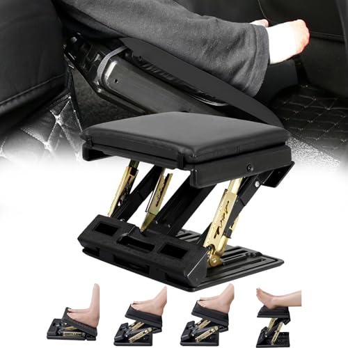 Fußstütze Schreibtisch, Verstellbar Fußhocker Ergonomischer Fusshocker Abnehmbarem Büro Fußstütze Fußablage mit Massage und Weichem Sitzkissen für Auto Büro Zuhause Reise (Schwarz)