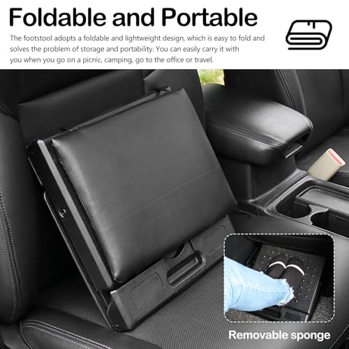 Fußstütze Schreibtisch, Verstellbar Fußhocker Ergonomischer Fusshocker Abnehmbarem Büro Fußstütze Fußablage mit Massage und Weichem Sitzkissen für Auto Büro Zuhause Reise (Schwarz)