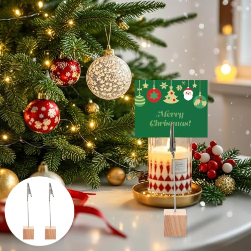 20 Stück Fotohalter Holz mit Klammern Postkartenhalter Memo Clip Halter