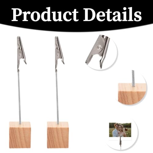 20 Stück Fotohalter Holz mit Klammern Postkartenhalter Memo Clip Halter