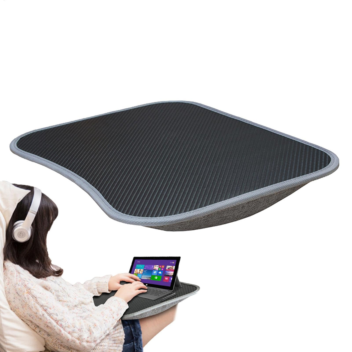 Laptopkissen Knietablett - 15,4x11,4x1,8 Zoll Laptop-Schoßtisch Kissen,Notebook Kissen,Knietablett Mit Kissen,Laptopunterlage,Laptopkissen Couch,Zum Bequemen Arbeiten Vom Sofa Oder Bett