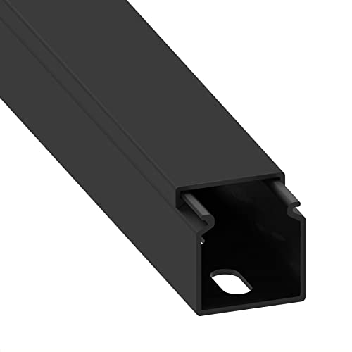 Habengut | Kabelkanal (mit Montagelochung im Boden) 25x25 mm, aus PVC, Länge 2x1 m, Schwarz