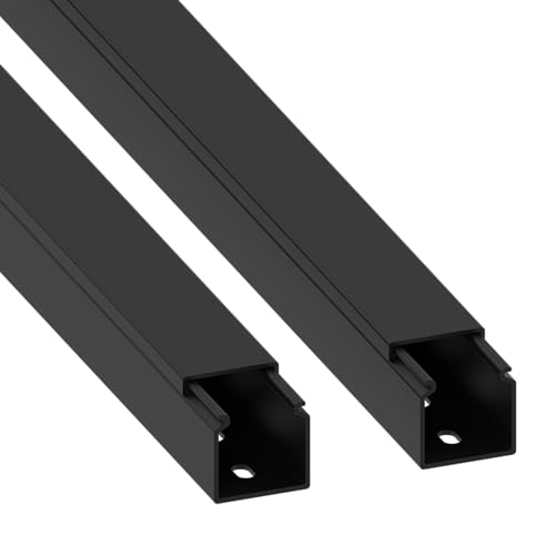Habengut | Kabelkanal (mit Montagelochung im Boden) 25x25 mm, aus PVC, Länge 2x1 m, Schwarz