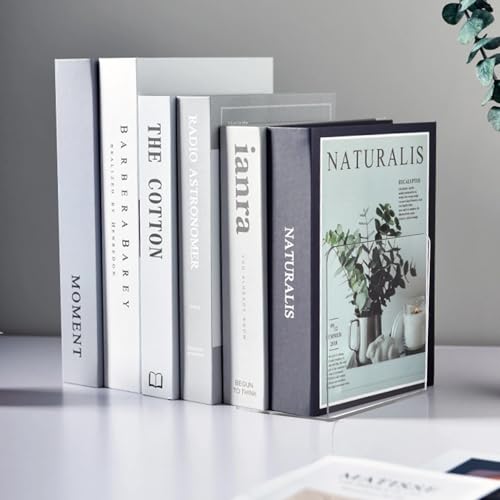 VMUTGA 6PCS Klarer Buchstützen, Buchständer aus Acryl, Buchstütze für Büro Schule Bibliothek, Schlafzimmer Transparente Dekoration