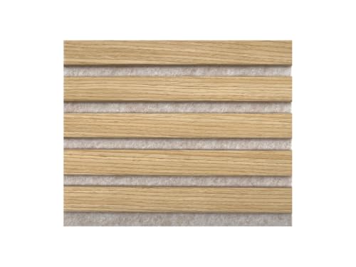 Akustikpaneele AURA Balance Oiled Oak 240x60cm | Wandpaneele Holzoptik Eiche geölt | Filz Beige | 1-seitig furniert | Acoustic Wall Panel | Schallschutz Wand | 1 Stück | 1,44 m²